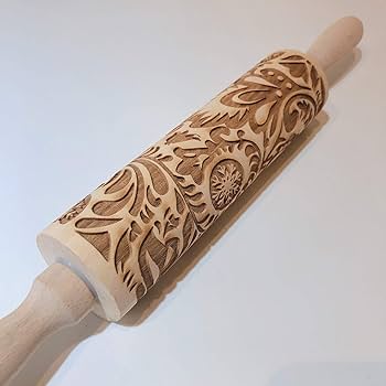 磨かれた大理石の麺棒と木製のハンドル生地ペストリーローラークッキーケーキ Amazon | D-MASTERY 【2021新型深い刻印】クッキーローラー